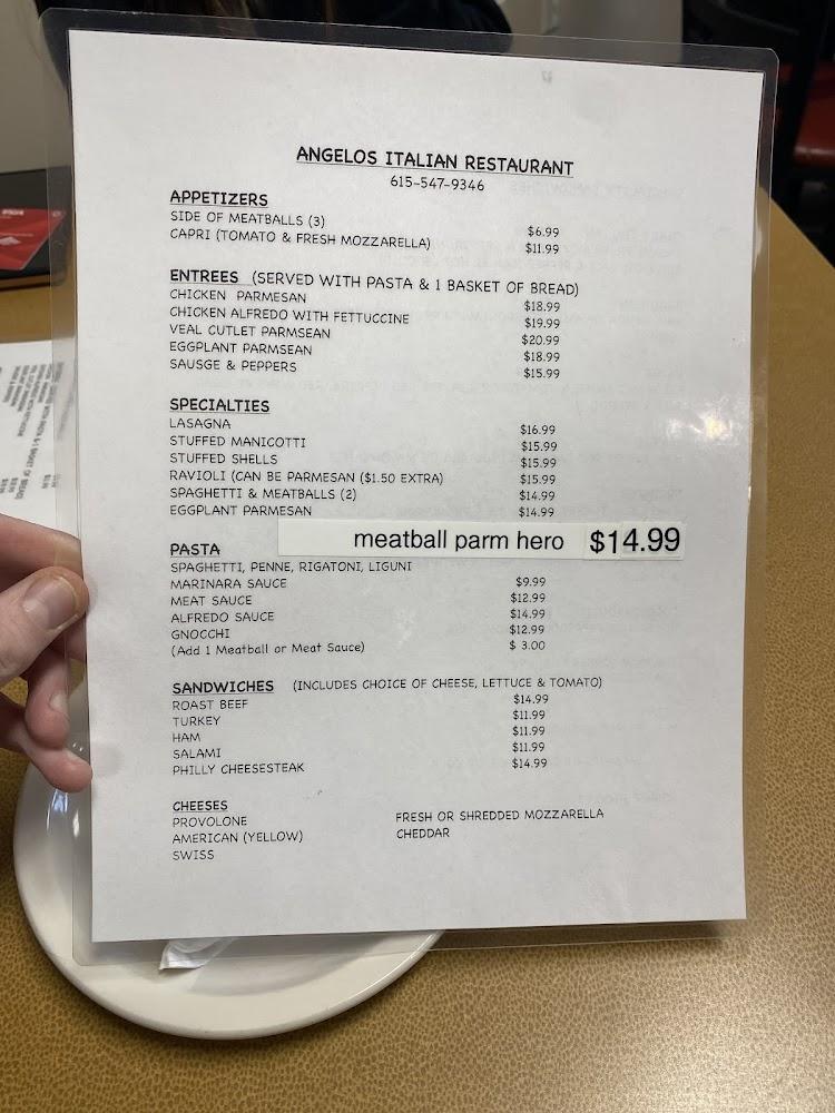 Angelo's Italian Restaurant Menu image 2